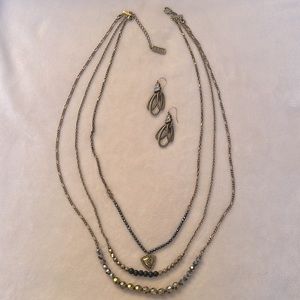 K&R by Silpada 6-way Brass Necklace with gold silver and black accents